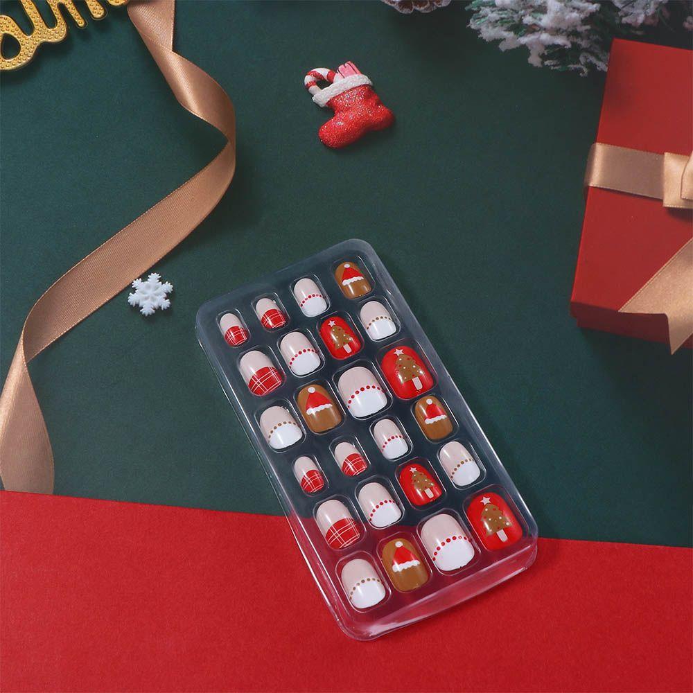 Nail Tips Full Cover False Nails Detachable Christmas False Nails Christmas Gifts DIY Nail Art Decoration Fake Nails