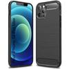 Protective Case - PROSHOP - for iPhone 12 Pro Max - Carbon Effect - Shockproof - Black