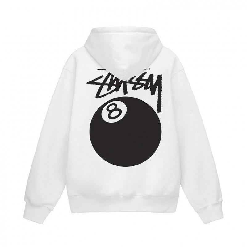 Унисекс худи Stussy с принтом 'Pool' - Тяжелый высококачественный хлопковый пуловер для пар