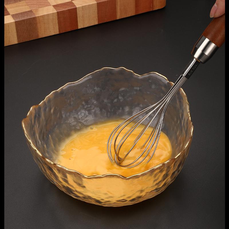 Ручка из нержавеющей стали 304, бытовая миксерная лопатка с деревянной ручкой, венчик для взбивания муки, сливок, кухонный прибор для выпечки в ресторане