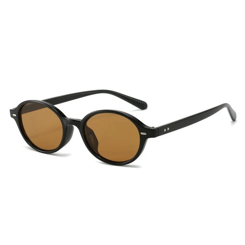Men Oval Retro Small Shauna Rivets Sunglasses Fashion Women Dark Green Sun Glasses