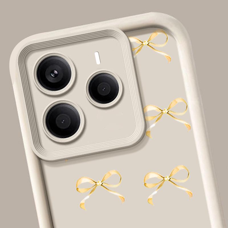 Bowknot Print TPU Soft Phone Case For Xiaomi 14T Pro 13T Poco X7 F6 X6 Redmi Note 14 Pro 13 12 11 Silicone Shockproof Lens Protection Bumper Cover