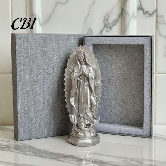 Baptism Souvenirs Our Lady of Guadalupe Mexico Sculpture Statue, Resin Virgin Mary Figurine, Figurine Religious Home Decor for Altar Shelf Tabletop,