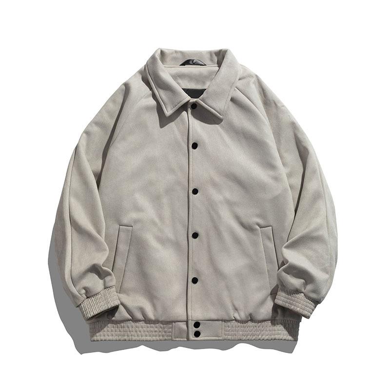 Мужское пальто Весенне-осенняя куртка Новый замшевый топ Модная студенческая куртка-кардиган Зеленая мужская куртка