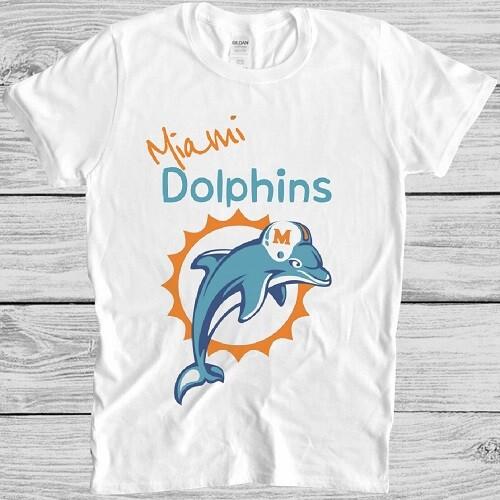 Футболка Miami Dolphins 80-х Спортивная Флорида Американский футбол Крутой Подарок Футболка M239