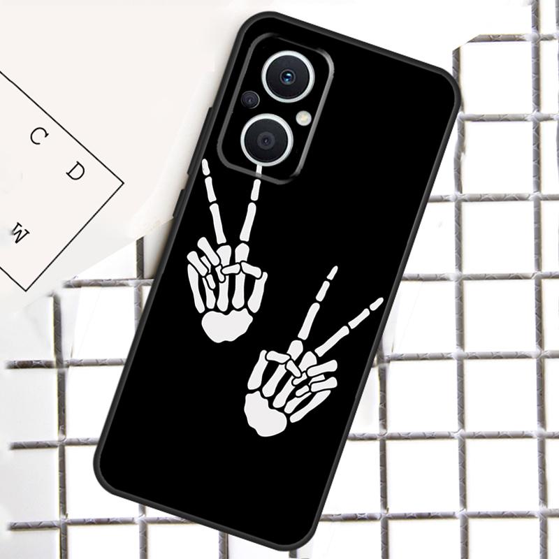 Чехол-скелет со средним пальцем для телефона OPPO Reno 12F 12 13 11 14 F 10 Pro 8T 7 8 Lite OPPO Find X8 X6 X5 Pro