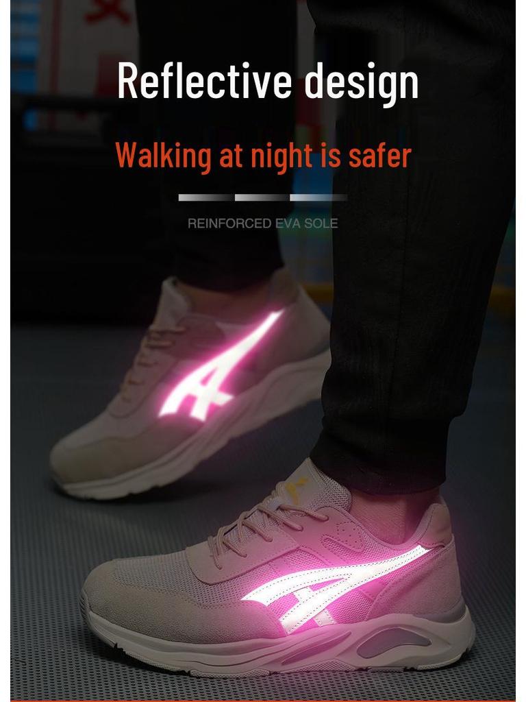 Мужская легкая защитная обувь со стальным подноском - Защита от ударов, Защита от проколов, Нескользящая, Износостойкая, Удобная рабочая обувь