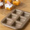Non-stick Brownie Cake Pan 6 Cavities Bread Mold Kitchen Accessory Muffin Cake Baking Tray  Pudding