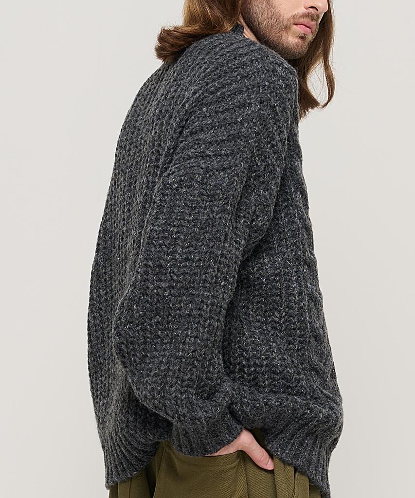 CARGOBROS Semi-Over Cable Mock Neck Knit (Charcoal)