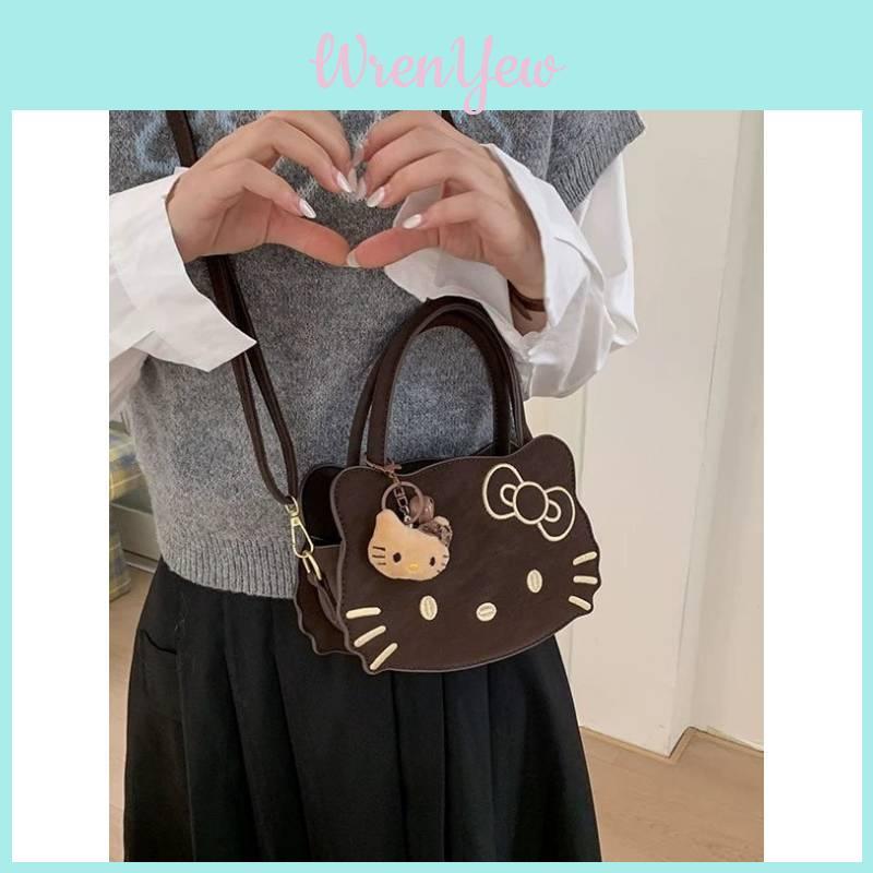 Stylish Hello Kitty Cartoon Animal Bag With Contrast Piping And Pu Finish For School And Work