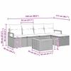 Garden Sofa Set with Cushions 6 pcs Black Poly Rattan