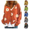 Women's Fashion Knitwear Single Breasted Qiuju Embroidered Sweater Coat