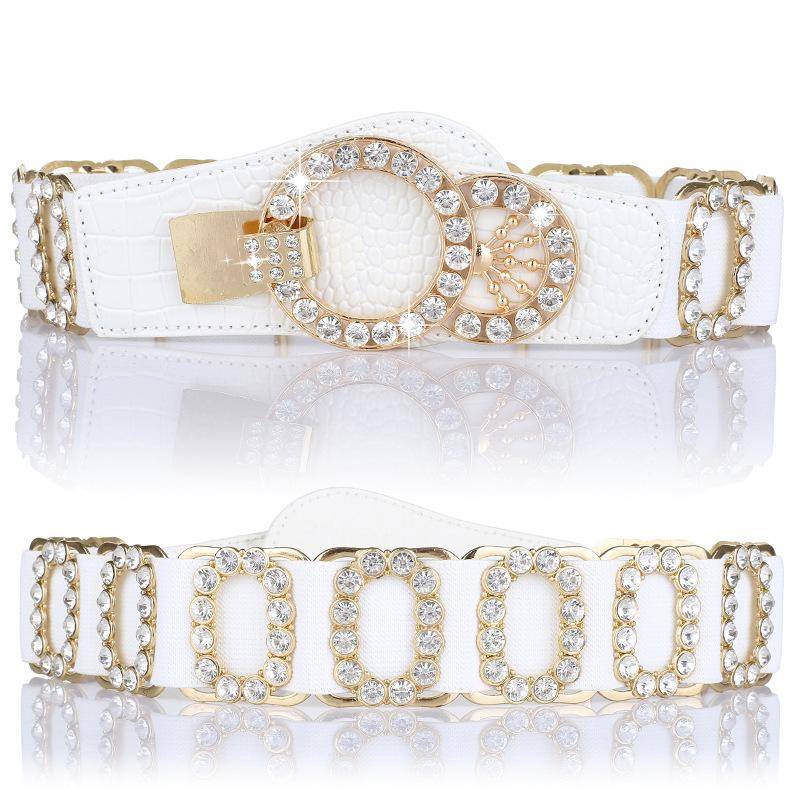 Женский эластичный пояс, модные аксессуары, декоративная резинка на талии, женский ремень со стразами, модный и универсальный