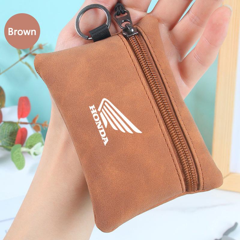 BNNU7 Leather Car Key Cover Purse Storage Bag Keychain Accessories For Honda Hornet 600 250 CB500X NC750X PCV Forza 125 CB650R CBR 954