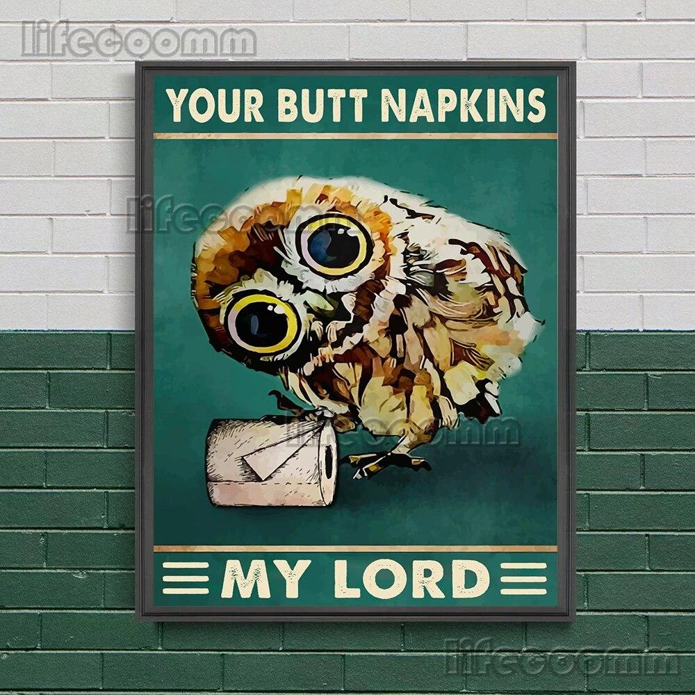 Салфетки Your Butt My Lady для туалета, ванной комнаты, художественный постер и принты, декоративные животные и туалеты, настенная живопись на холсте, без рамки