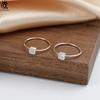 ORSA JEWELS Кольцо Вечность из 14-каратного золота с ААА Искрящимся Квадратным Цирконием Багетная Оправа Размер 5/6/7/8 Повседневное Ношение APR36