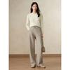 Jiuzi Anna Kou Simple Two tone Thick Round Neck Knitted Loose Knitted Sweater for Women's 2024 Autumn New Collection