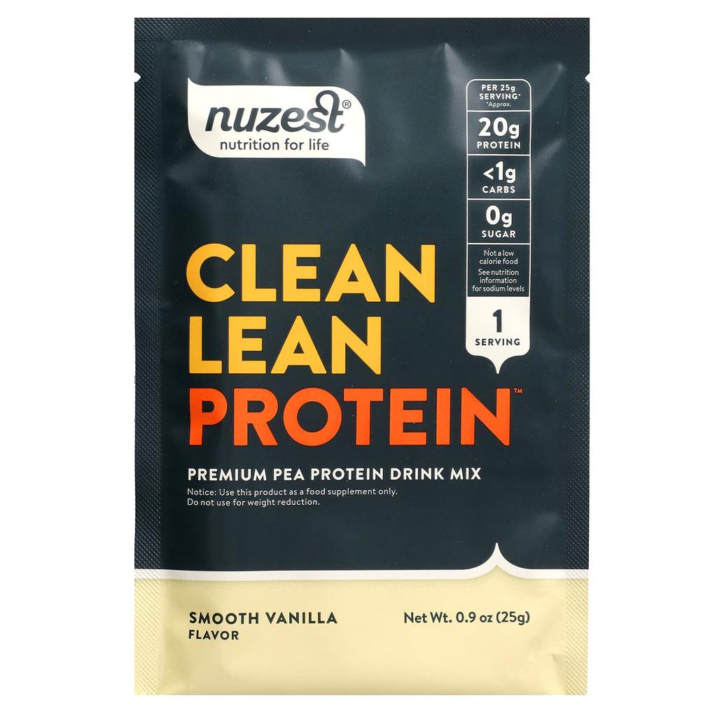 Nuzest Clean Lean Protein, Smooth Vanilla, 10 Packets, 0.9 Oz (25 G) Per Pack