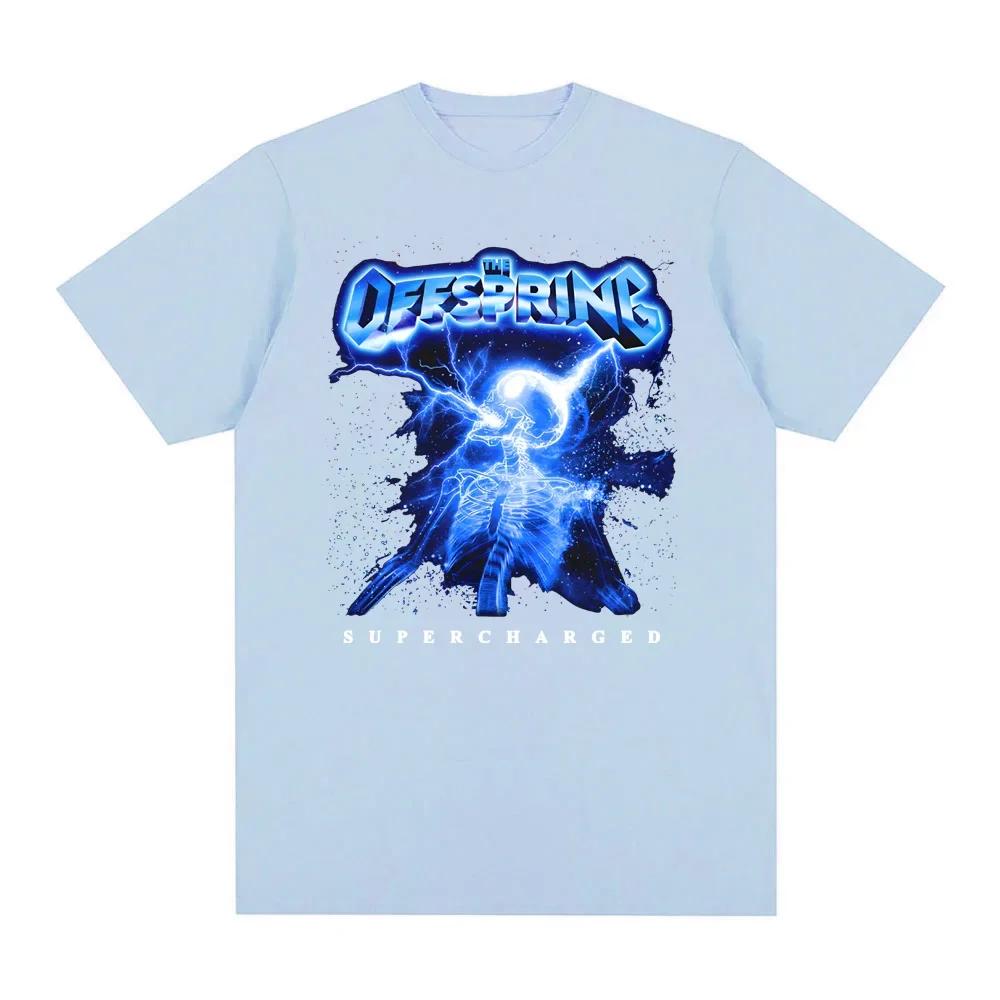 Supercharged Skeleton New Tee The Offspring Grunge Band Teeshirt Summer Hip Hop Short Tshirt 100cotton High Quality Tees Black