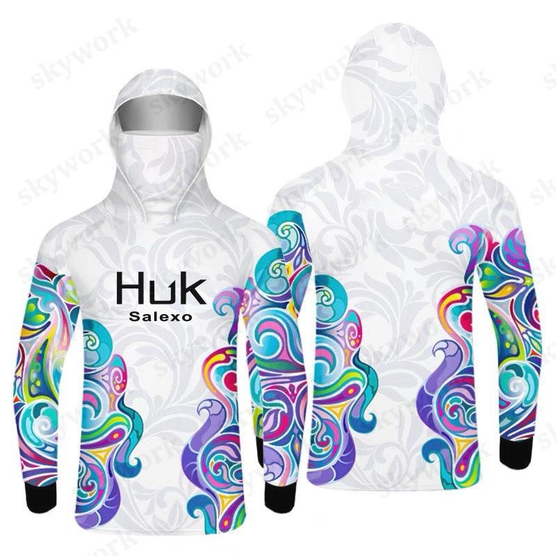 HUK hooded face towel fishing sunscreen suit men's quick-drying breathable fishing suit summer equipment clothing fishing suit