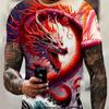 Fashion Personality Men T-Shirt Dragon Pattern 3D Printed Harajuku Street Short Sleeve O Neck T Shirts Oversized Tee Casual Tops