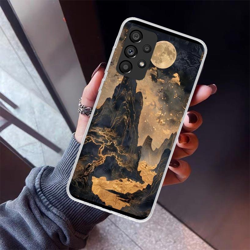 Chinese Style ink Painting Art Phone Case For Samsung Galaxy A12 A52S A42 A32 A22 A51 A50 Note 20 Ultra 10 S10 Plus A71 A70 A31