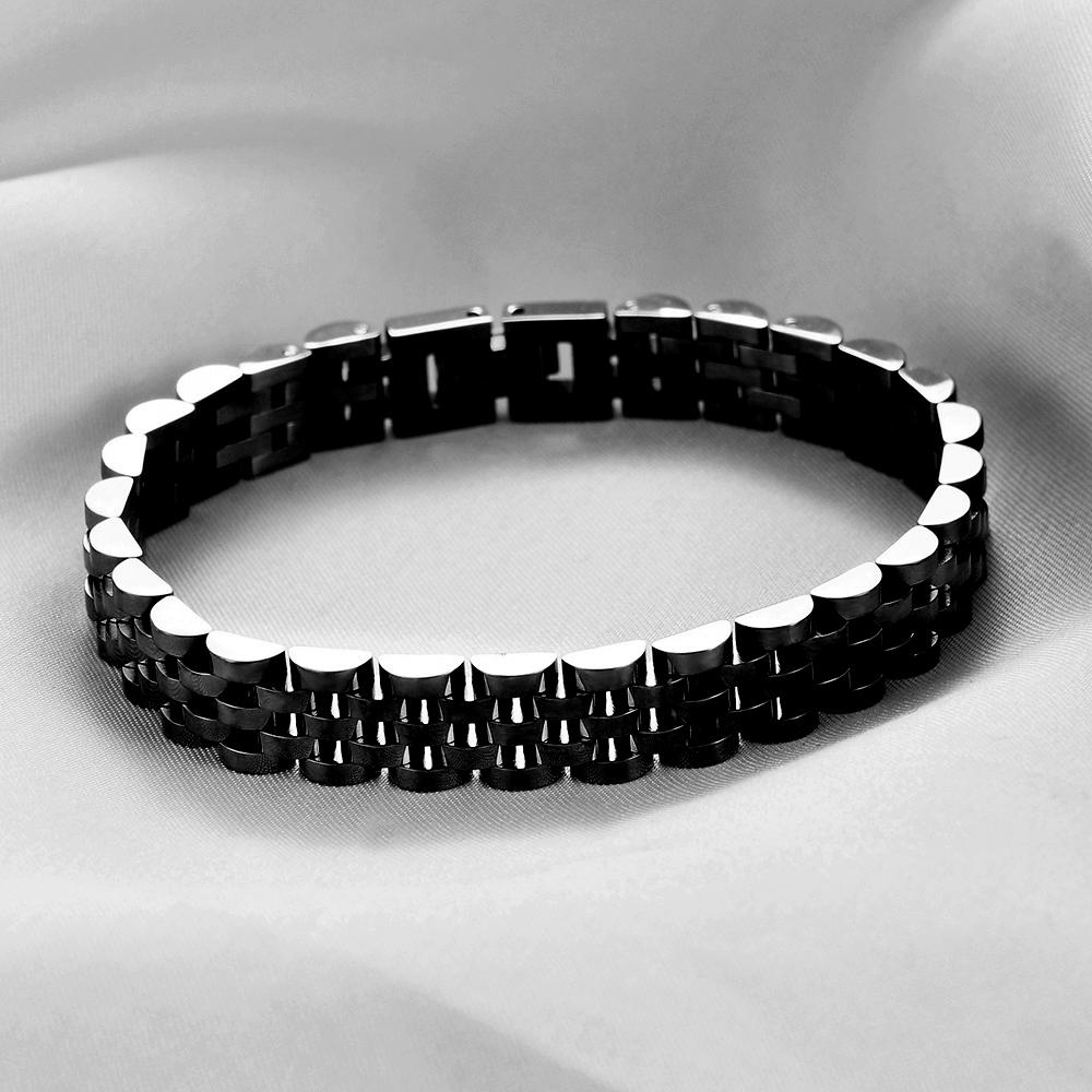 Trendy Minimalist Stainless Steel Gold Color Plated Watch Strap Bracelet for Women/Men Jewelry Gifts Couple Bracelet
