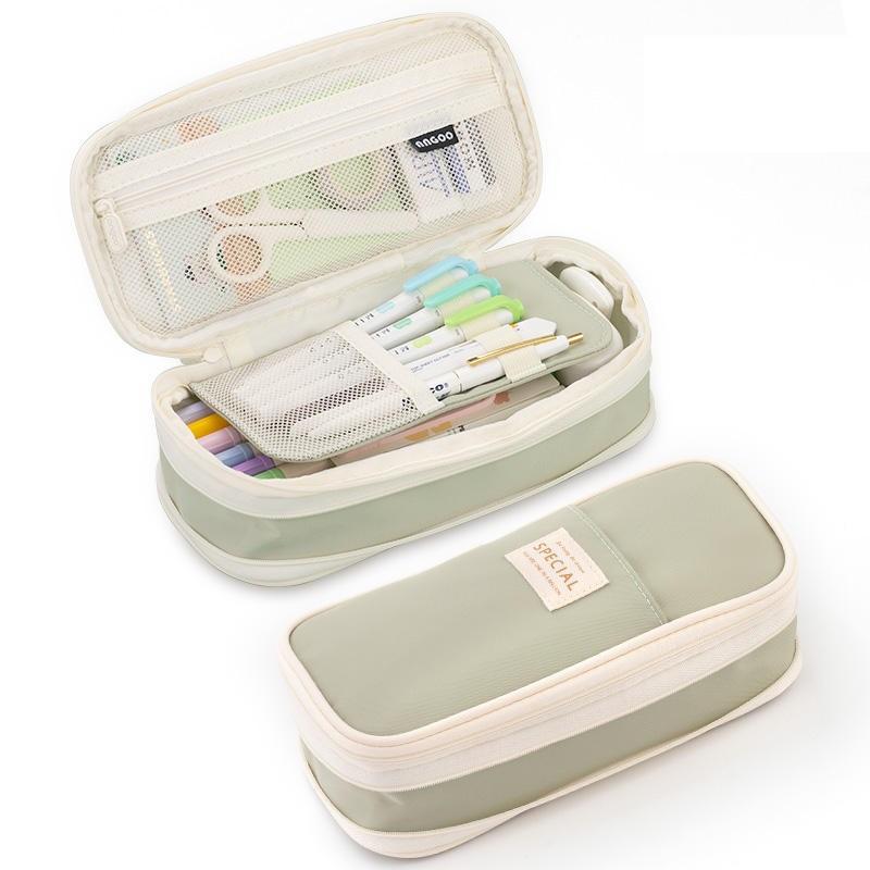 Расширяемый пенал Angoo, сумка для ручек, хит цвета, водонепроницаемый материал, сумка для хранения, карман для канцелярских принадлежностей, школы