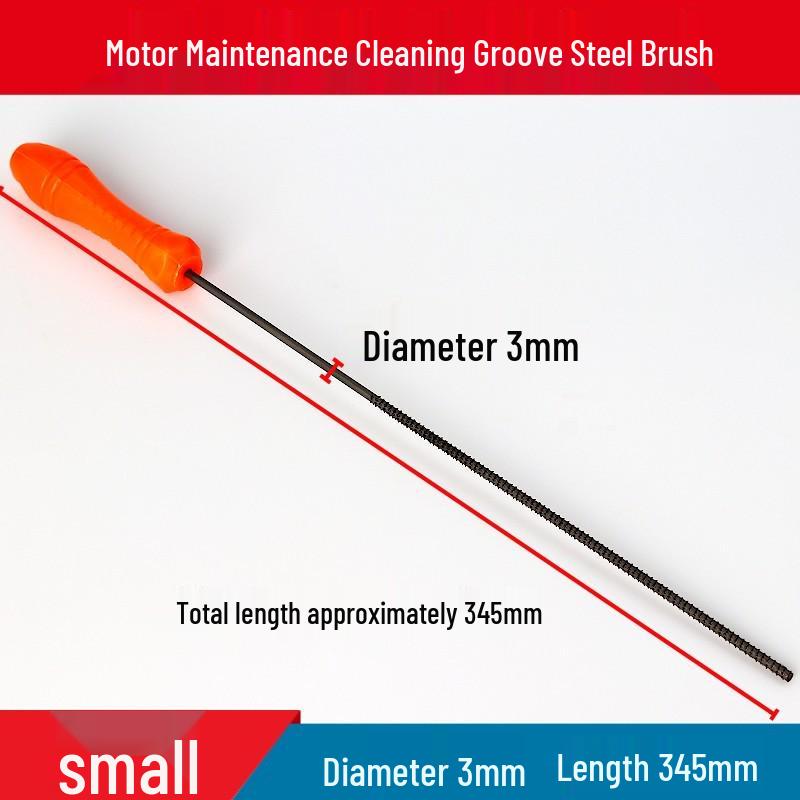 Non-Shedding Steel Brush for Motor and Pump Groove Cleaning, Rust Removal