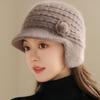 Women Fashion Winter Keep Warm Hat Female Dandy Beanie Hats For Women Casual Rabbit Fur Blend Knit Hat
