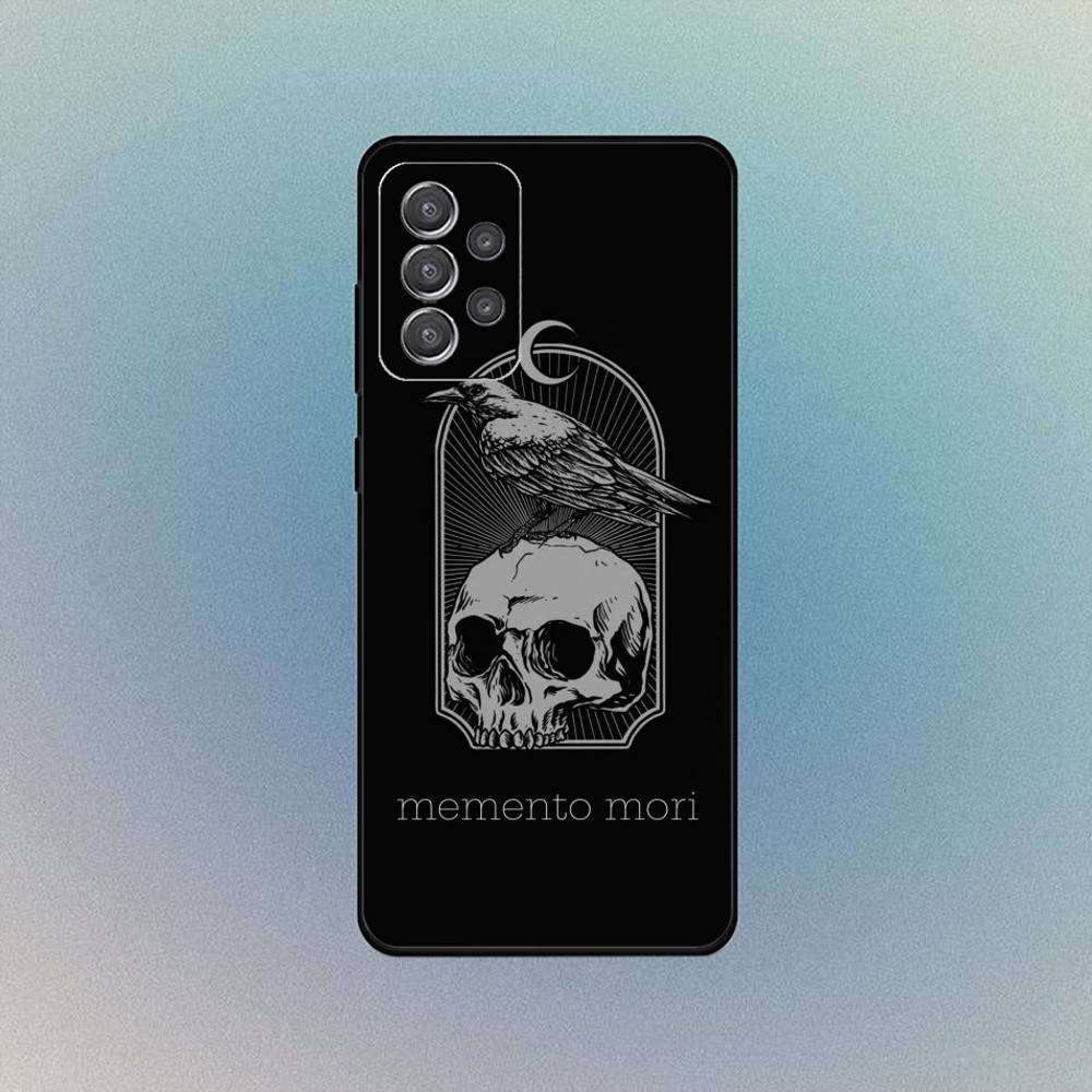 Чехол для телефона Memento Mori для Samsung S25, S24, S21, S22, S23, S30, Ultra, S20, Plus, Fe, Lite, Note, 10, 9, 5G Черная крышка