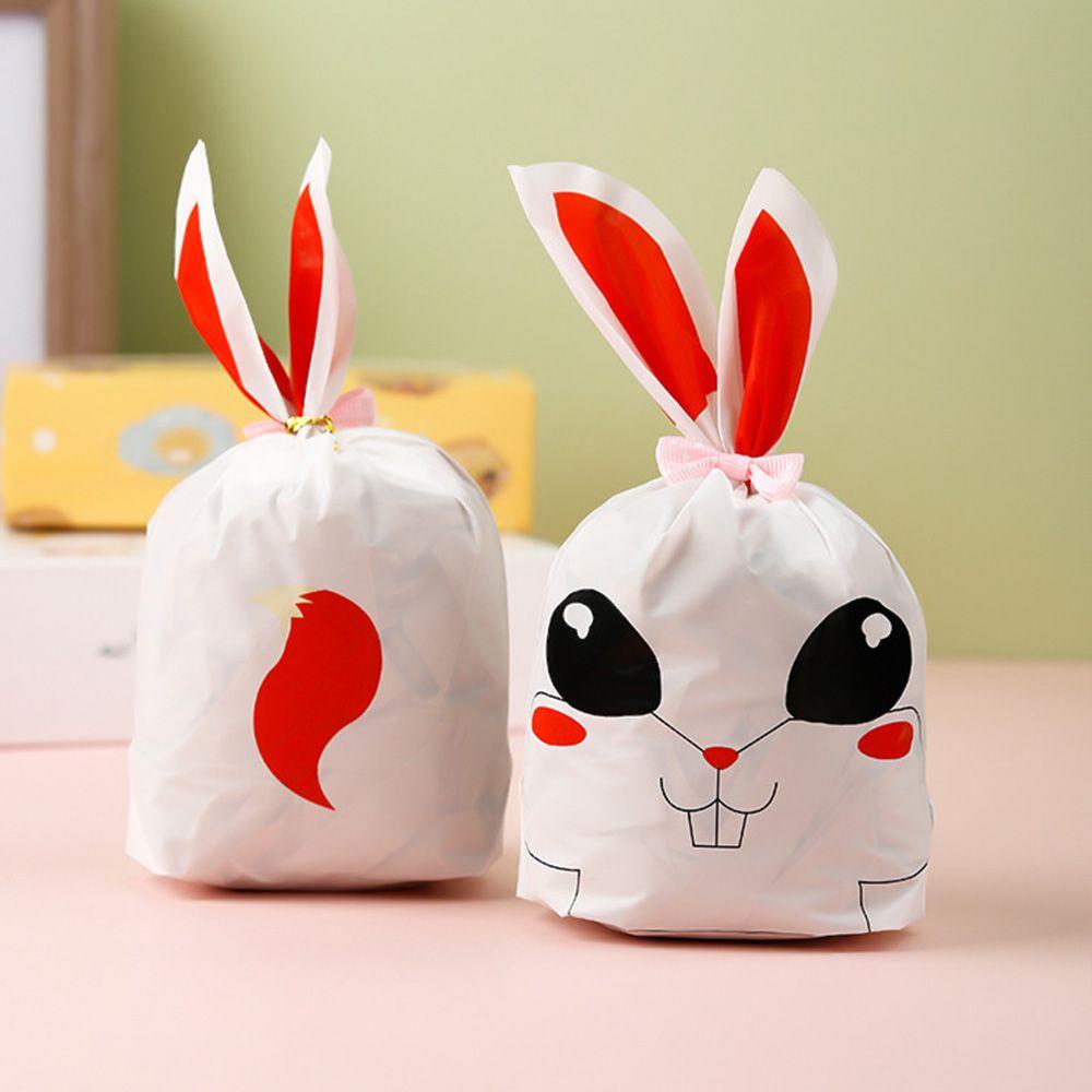 50 шт. Новые пасхальные картонные мешочки с ушками кролика, пластиковые мешочки для конфет в виде животных для детей, упаковка для печенья на день рождения, подарки своими руками