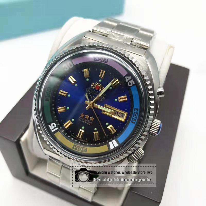 Водонепроницаемые светящиеся автоматические часы Sea Overlord с большим циферблатом и двойным календарем