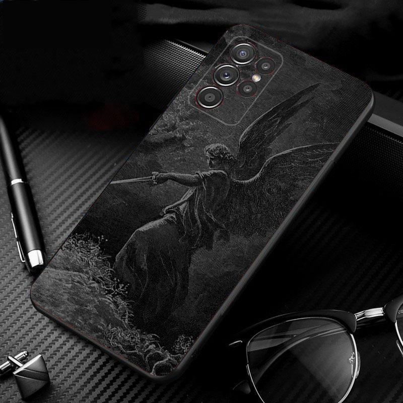 Чехол для телефона Samsung Galaxy S26 S25 S24 S23 S22 Ultra S23 S22 S25 Plus S24FE S23FE S26Edge Черный Ангел Демон Смерти