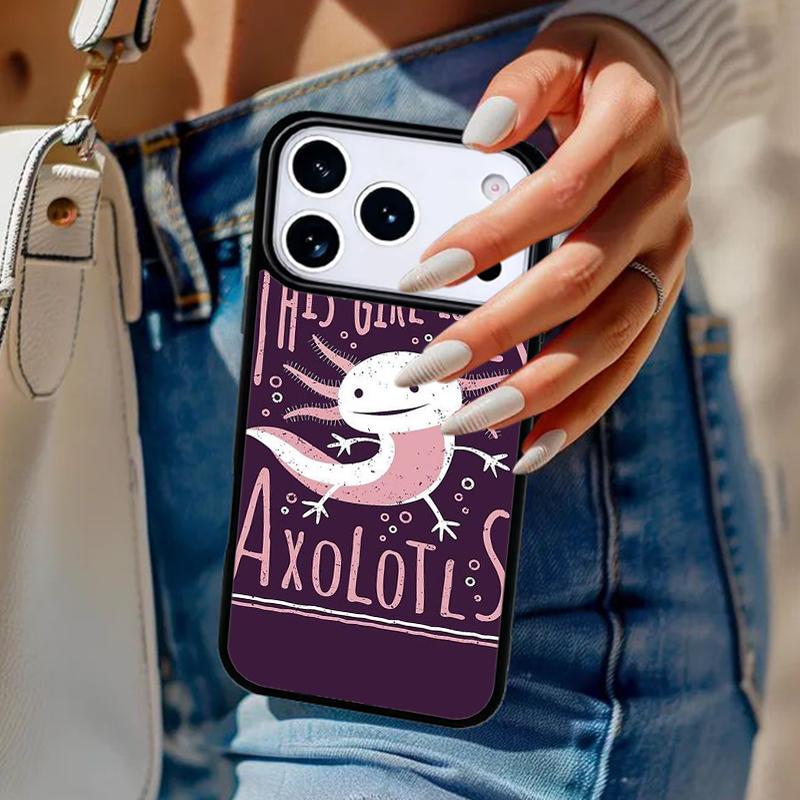 Милый животный Аксолотль мягкий чехол для телефона для iPhone 17 Air 14 15 13 12 Max Cover для Apple 14 15 16 16e 11 Pro Max Plus Coque