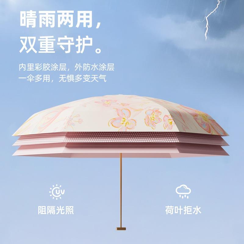Sun Umbrella Sun Protection UV Protection Women's Mini Portable Small Outdoor Weather and Rain Capsule Umbrella Folding Parasol
