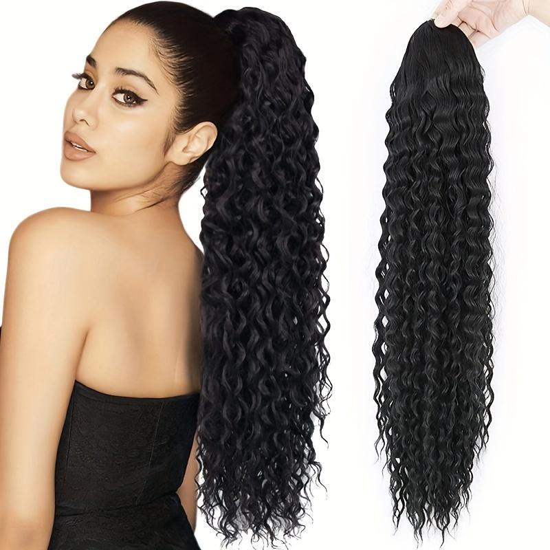 Long Curly Wavy Ponytail Hair Extensions Synthetic Drawstring Ponytail for Women - Wrap Around Style for a Natural Look Hair Accessories