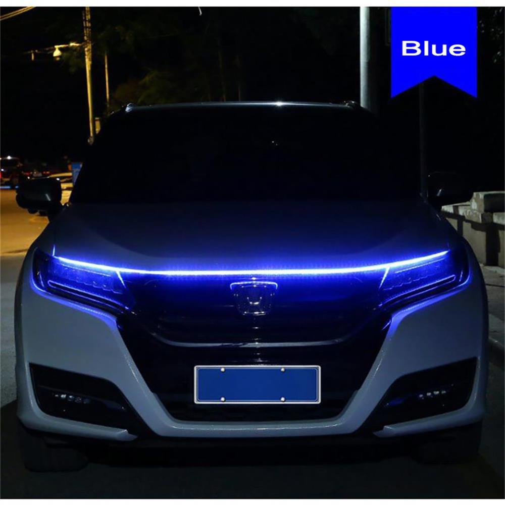 Светодиодные автомобильные дневные ходовые огни, полосы, универсальные DRL, крышка двигателя автомобиля, украшение на капот, гибкие автомобильные фары, 12 В