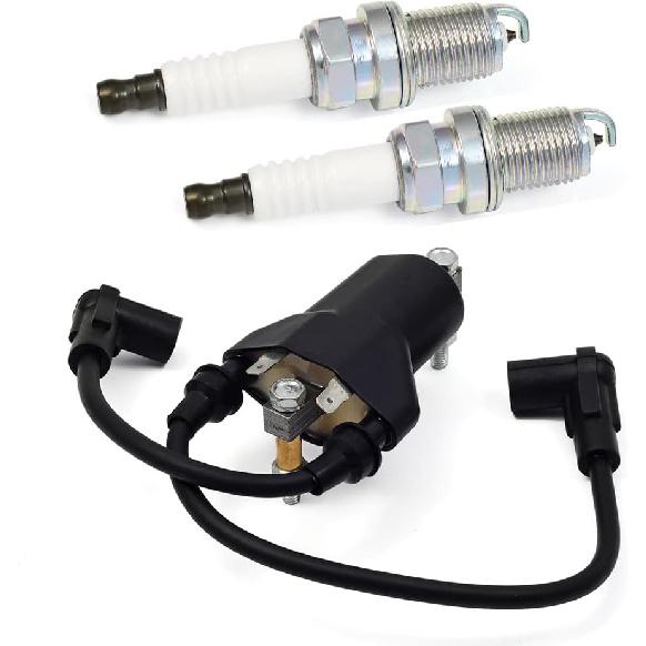 Ignition Coil Pack & Spark Plug + Cap For EZGO 1991-2002 TXT Robin 295Cc 350Cc 4 Cycle Gas Golf