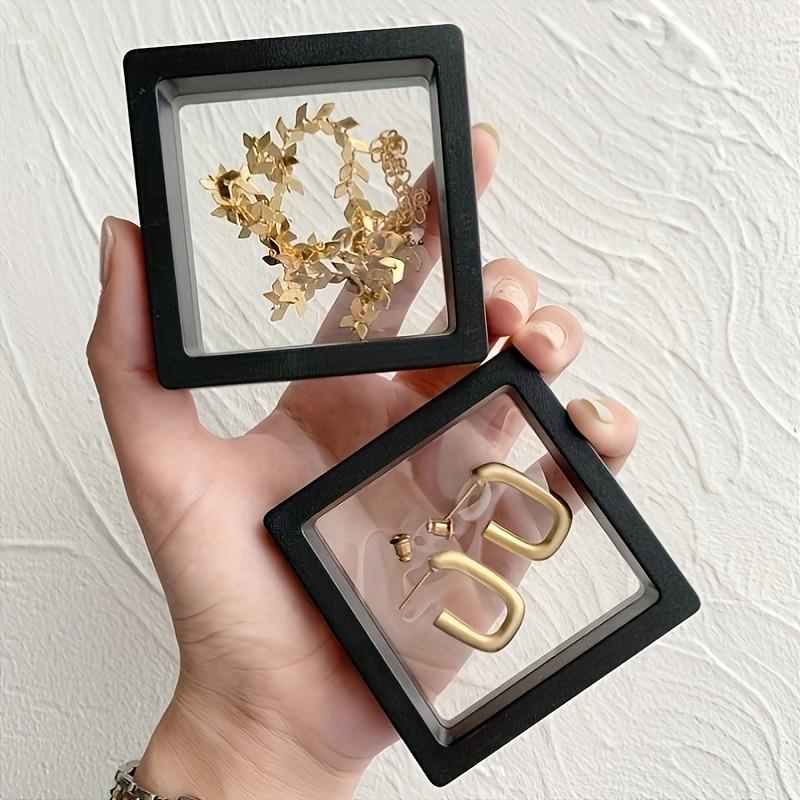 3D Floating Frame Jewelry Display Stand - Shadow Gift Box Ring Pendant Holder Jewellery Stone Presentation Case