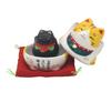 Сувенир Yakushigama дизайн тигра а амулет удачи Maneki-neko (манящий кот) коробка, (с белым самонаклоняющимся Манеки-неко внутри) (включает наклейку)