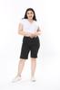 Women's Fashion Big Size Shorts & Bermudas Lycra Slit Plus Size Black Denim Shorts
