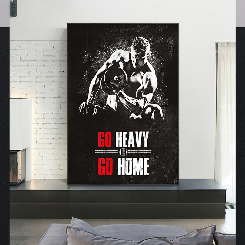 Постеры для фитнеса, мужчины и женщины, черно-белые современные холсты, настенные художественные принты, живопись, мотивирующие цитаты, картина для спортзала, украшение для дома