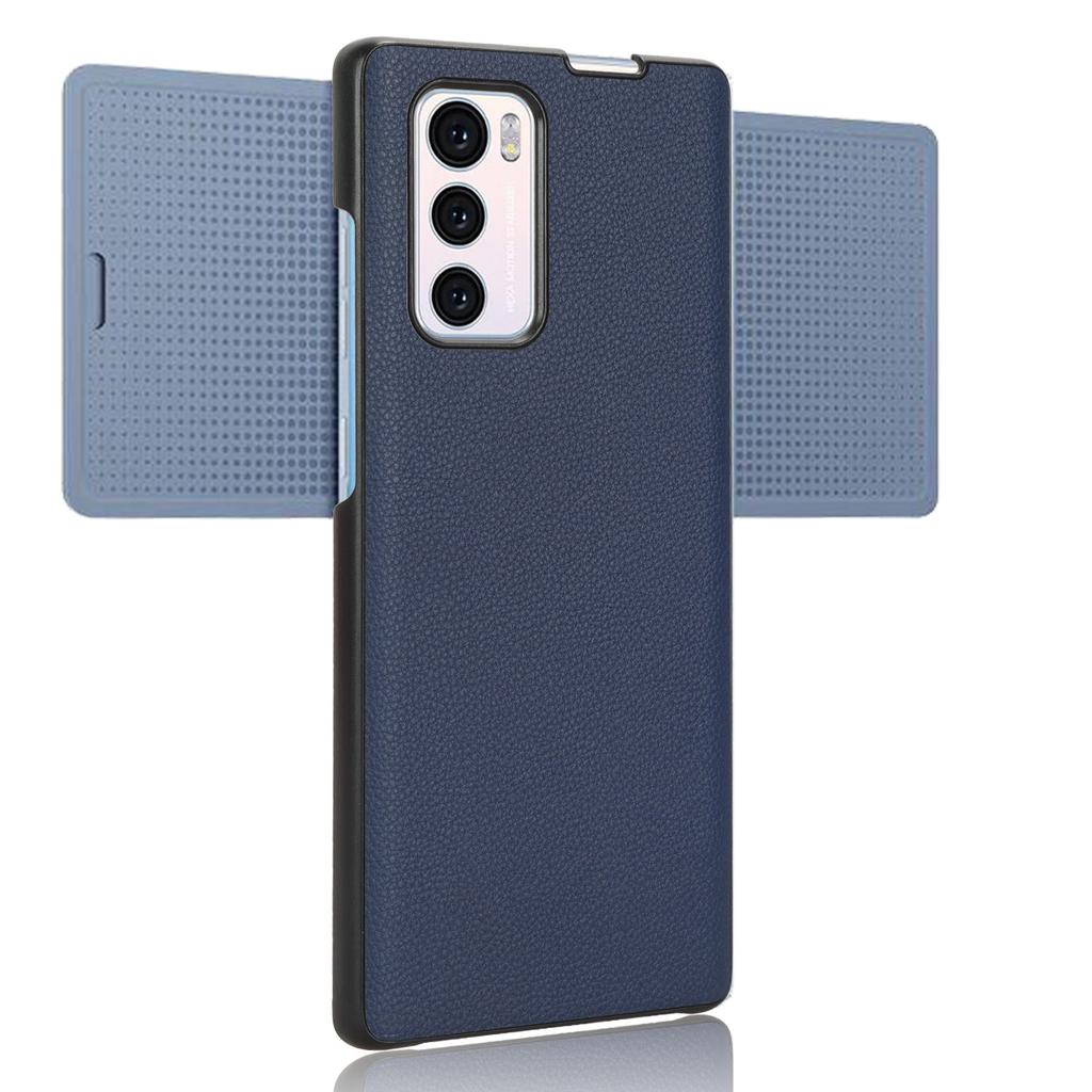 Для LG Wing 5G Чехол из поликарбоната с покрытием из искусственной кожи с текстурой личи, Защита от царапин, Чехол для мобильного телефона