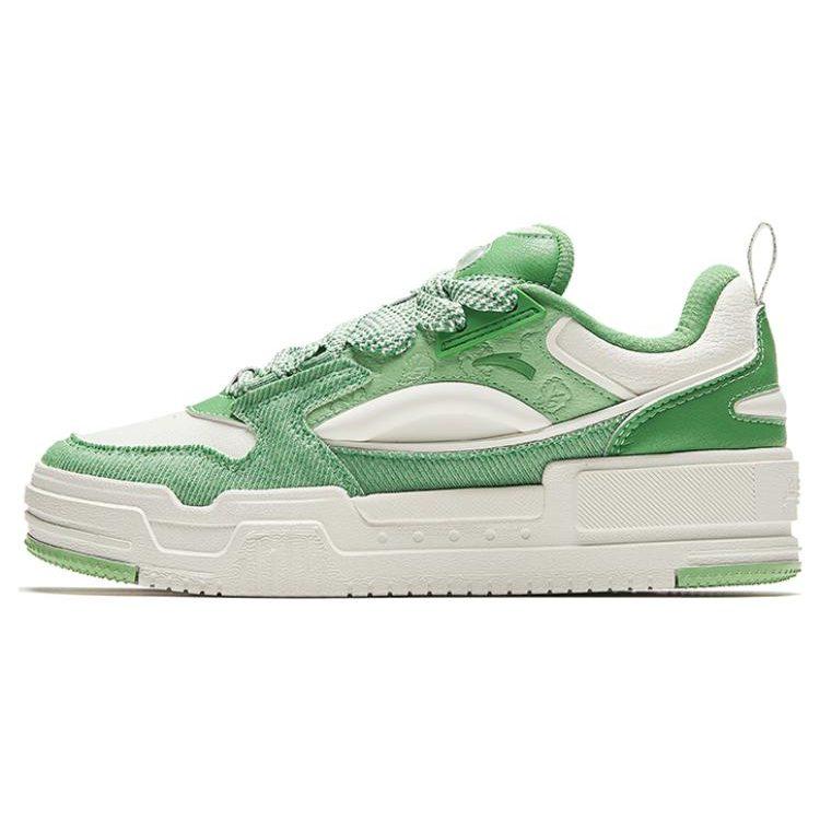 Anta Slightly Sweet Puffy Shoes Slip Resistant Low top Skateboard Shoes Women's Green White 922348001-6