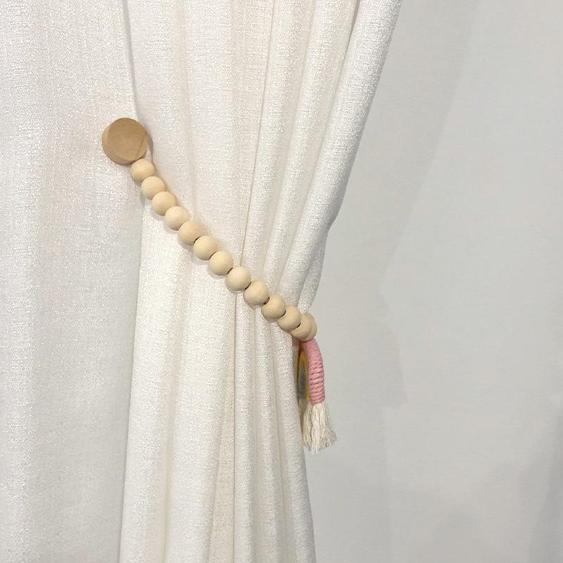 Модная мультяшная радужная струя, занавеска из розового дерева, магнитная пряжка, домашняя занавеска, магнитный ремешок для подвязывания, веревка для подвязывания