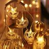 LED String Light Warm White USB Plug-in Star Moon Castle Festival Light Ramadan Decoration Mubarak Eid Home Decor