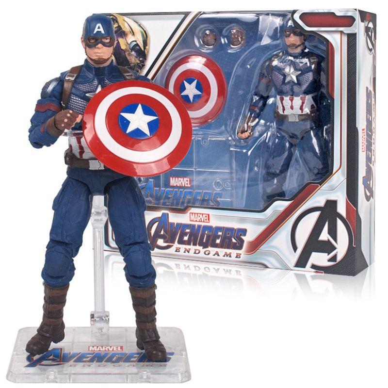 Мстители 4 Капитан Америка Подвижная ПВХ Фигурка с Подставкой Коробка для Коллекционеров