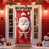 Christmas Door Cover Funny Santa Claus/Gnome/Snowman/Wreath Hanging Backdrop Door Banner 70" X 35" Winter Porch Sign for Home Yard Wall Decor