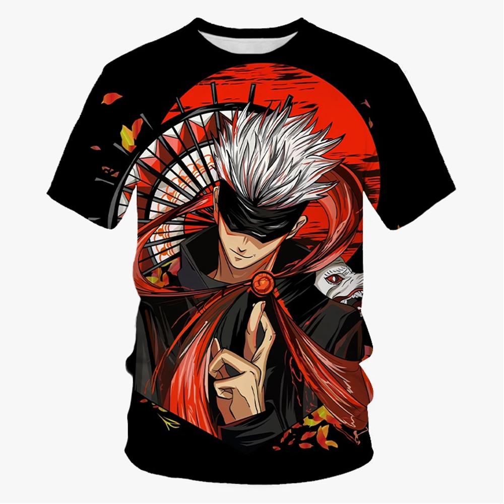 Summer Round Neck 3D Print Anime Pattern Top Fashionable Casual Short Sleeved Men's T-shirts